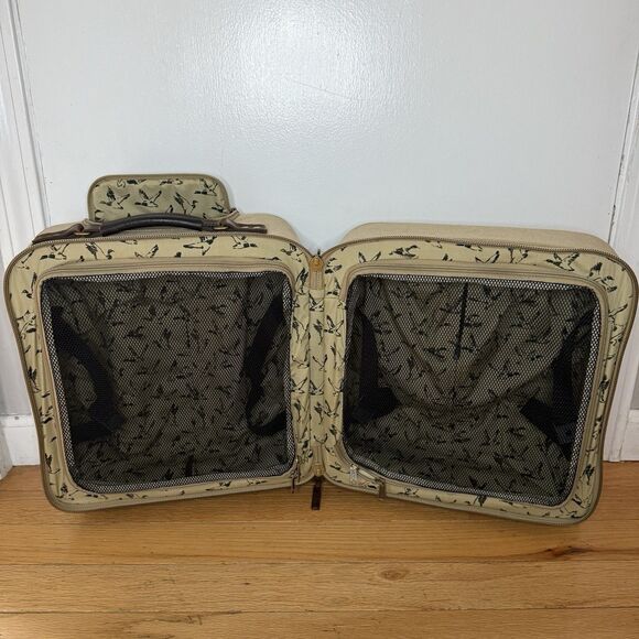 L.L. Bean Small Luggage Carry On With 360 4 Wheels Spinner Tan Canvas Suitcase - Picture 9 of 12